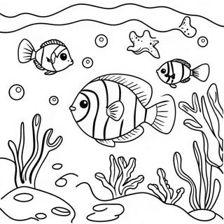 Vibrant Coral Reef Scene Coloring Page 5493-4400