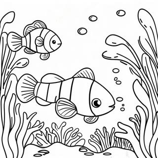 Colorful Clownfish Swimming In Coral Reef Coloring Page 54952-45730