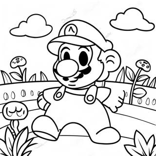 Colorful Mario Flower Garden Coloring Page 54982-45754