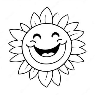 Bright Sunshine With Smiling Face Coloring Page 55002-45769