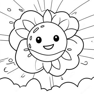 Bright Sunshine With Smiling Face Coloring Page 55002-45771