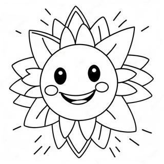 Bright Sunshine With Smiling Face Coloring Page 55002-45772