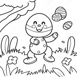 Colorful Easter Egg Hunt Coloring Page 55022-45785