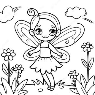 Magical Butterfly Fairy In A Garden Coloring Page 55032-45793