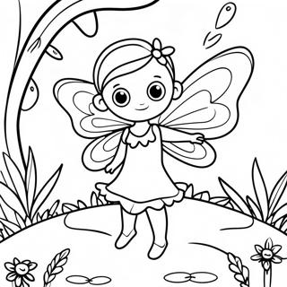 Magical Butterfly Fairy In A Garden Coloring Page 55032-45794