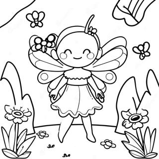 Magical Butterfly Fairy In A Garden Coloring Page 55032-45795