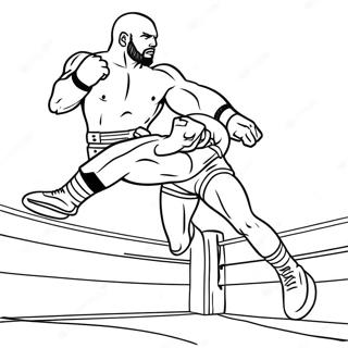 Wwe Wrestler Jumping On Opponent Coloring Page 5503-4407