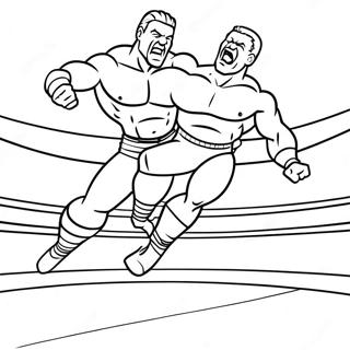 Wwe Wrestler Jumping On Opponent Coloring Page 5503-4408