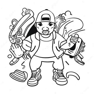 Hip Hop 90s Coloring Page 55061-45810