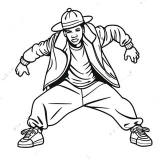 90s Hip Hop Dancer Coloring Page 55062-45817