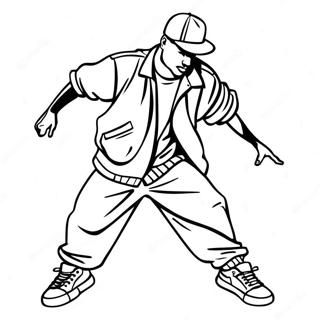 90s Hip Hop Dancer Coloring Page 55062-45819