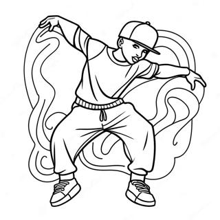 90s Hip Hop Dancer Coloring Page 55062-45820