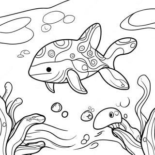 Kyogre Swimming In The Ocean Coloring Page 55072-45827