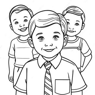 Young Sheldon With Friends Coloring Page 55082-45837