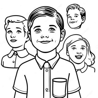 Young Sheldon With Friends Coloring Page 55082-45838