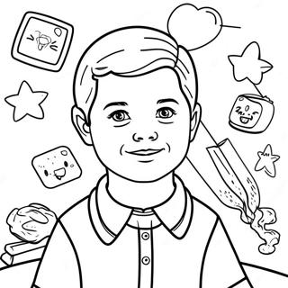 Young Sheldon With Friends Coloring Page 55082-45840