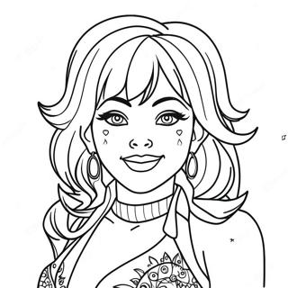 Jem In Sparkling Outfit Coloring Page 55152-45887