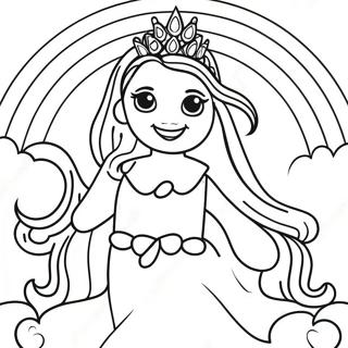 Princess Rainbow Coloring Pages