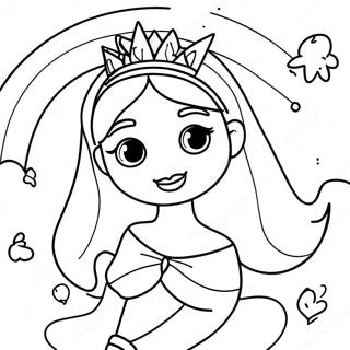 Magical Princess In A Colorful Rainbow Coloring Page 55162-45891