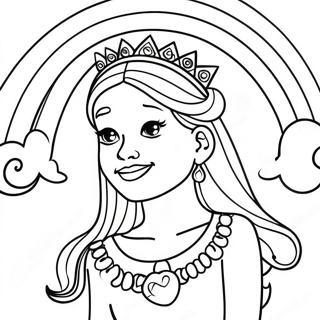 Magical Princess In A Colorful Rainbow Coloring Page 55162-45892