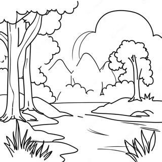 Realistic Nature Scene Coloring Page 55201-45927