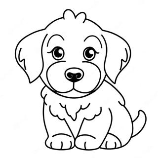 Cute Aussiedoodle Puppy Coloring Page 55262-45983