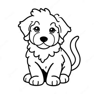 Cute Aussiedoodle Puppy Coloring Page 55262-45984