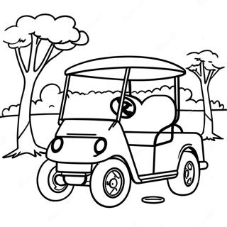 Golf Cart In A Sunny Park Coloring Page 55271-45974