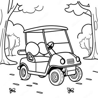 Golf Cart In A Sunny Park Coloring Page 55271-45976