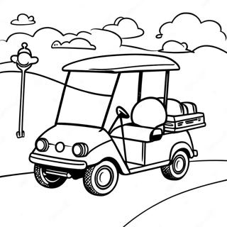 Vintage Golf Cart Driving On The Course Coloring Page 55272-45988