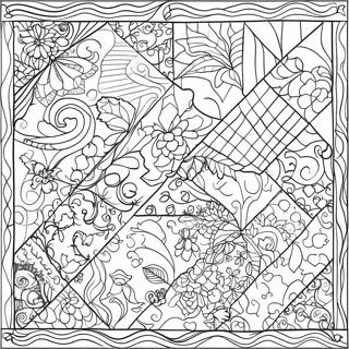 Colorful Patchwork Quilt Coloring Page 55292-46001