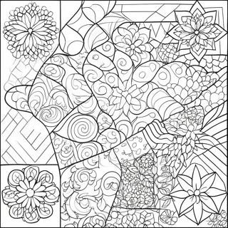 Colorful Patchwork Quilt Coloring Page 55292-46002