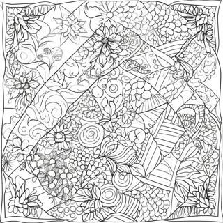 Colorful Patchwork Quilt Coloring Page 55292-46003