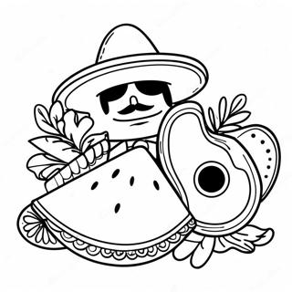 Colorful Mexican Fiesta Coloring Page 552-441