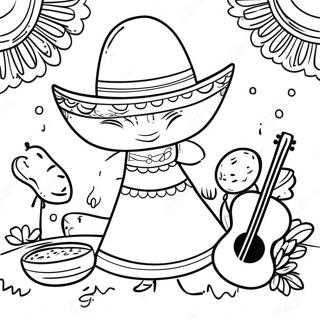 Colorful Mexican Fiesta Coloring Page 552-442