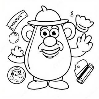 Mr Potato Head With Funny Accessories Coloring Page 55302-46009