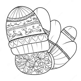 Colorful Winter Mitten Coloring Page 55322-46025