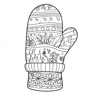 Colorful Winter Mitten Coloring Page 55322-46026