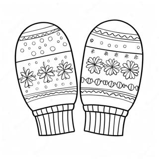 Colorful Winter Mitten Coloring Page 55322-46027