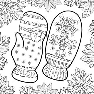 Colorful Winter Mitten Coloring Page 55322-46028