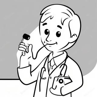 Cute Doctor With Stethoscope Coloring Page 55332-46041