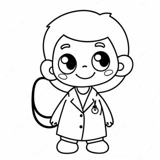 Cute Doctor With Stethoscope Coloring Page 55332-46043