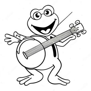 Kermit Playing The Banjo Coloring Page 55342-46046