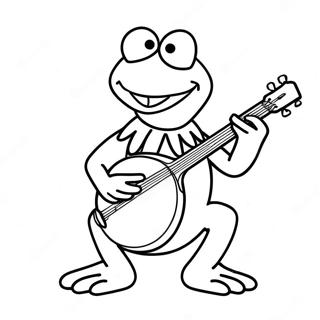 Kermit Playing The Banjo Coloring Page 55342-46048