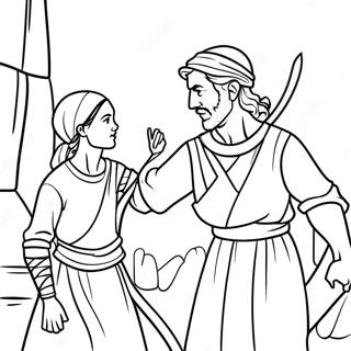 Courageous Rahab Helping Spies Coloring Page 55352-46051