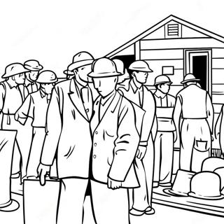 Great Depression Historical Scene Coloring Page 55371-46055