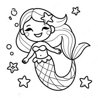 Elegant Mermaid Underwater Coloring Page 55382-46071