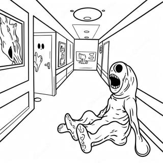 Scp 173 In A Creepy Setting Coloring Page 55402-46077