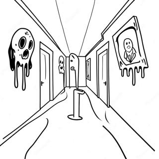 Scp 173 In A Creepy Setting Coloring Page 55402-46078