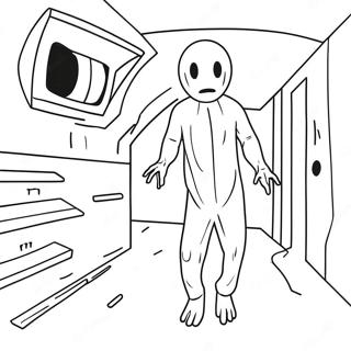 Scp 173 In A Creepy Setting Coloring Page 55402-46079